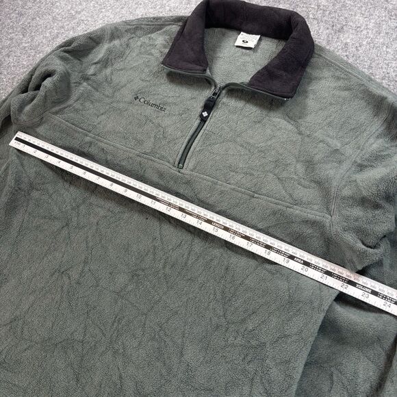 Vintage Columbia Men's Half Zip Fleece Pullover Medium Olive Green XM6362-F03 - Picture 6 of 9